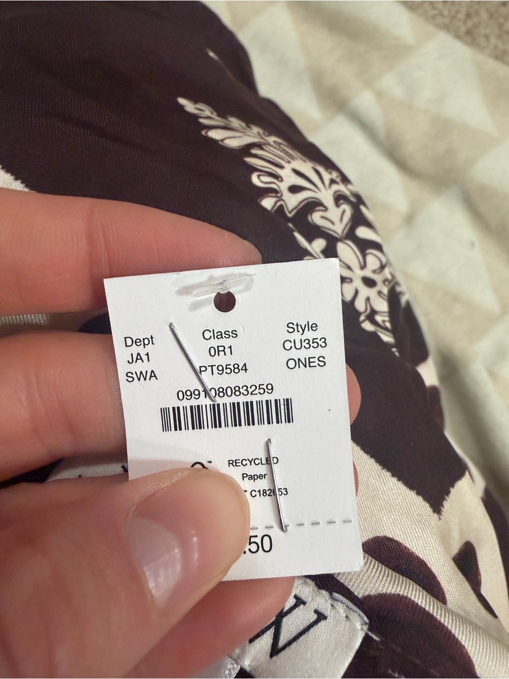 J crew smoked walnut Printed silk scarf - Picture 4 of 4